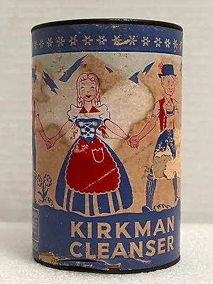 Vtg Kirkman Cleanser Paper Label Soap Tin Unused 14oz Bavarian Swiss Design • $18.99