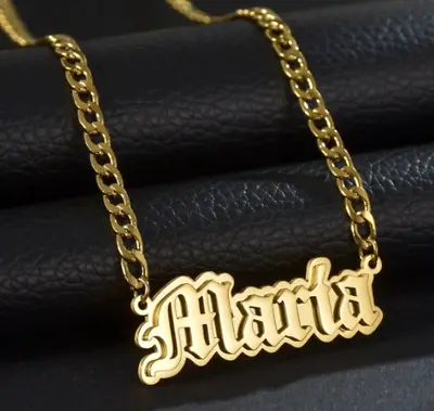 Custom Double Layered Name Necklace Pendant Handmade Jewelry Thick Cuban Chain • $18.50