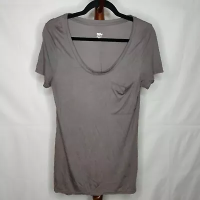 Mossimo Women's Size M Tunic T-shirt Brown Scoop Neck Short Sleeve 1 Pocket • $18