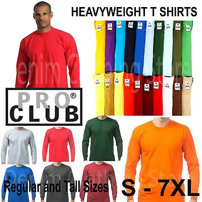 Pro Club Men Heavyweight Shirt Long Sleeve Pro Club Tee Any Color T-shirt S~7xl • $15.45