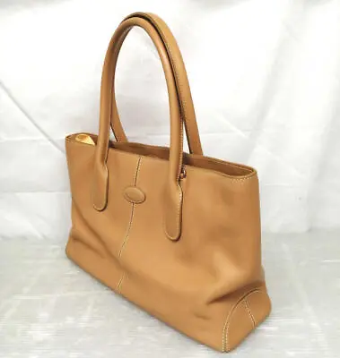 Tod's Medium 2way Hand Bag Shoulder Bag Woman Leather Emboss Logo Authentic • $161.04