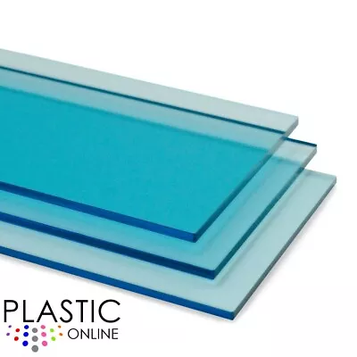 Light Blue Tint Perspex Acrylic Sheet Colour Plastic Panel Material Cut To Size • £0.99