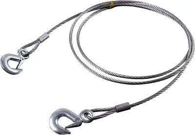 TiCoast Steel Winch Cable 3/8 X 13ft Wire Rope With Hook 11023lb Breaking St • $30.24