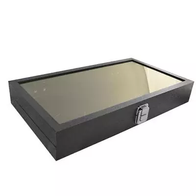 Black Jewelry Display Case With Glass Lid Jewelry Tray With Latch ~ 2 Sizes • $27.05