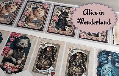 Alice In Wonderland Theme Bunting Panel Bunting Flags Fabric DIY Fabric Panel • £5.30