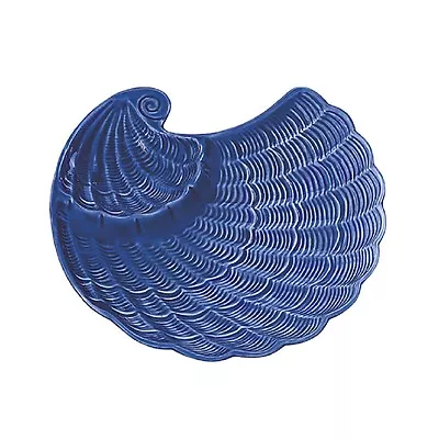 Andrea SADEK Ceramic 10.5 L Nautilus Shell Chip Dip Bowl Cobat Blue #21378 NIB • $18.19