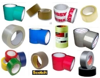 Packaging Parcel Packing Tapes 25mm 48mm Clear Brown Scotch PVC Fragile Printed • £8.58