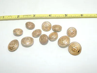 12 Military Style Brass Buttons W/ Eagle And Crown • $19.99