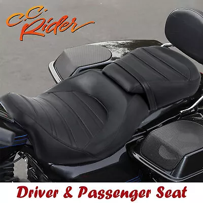 C.C. RIDER 2-Up Low-Profile Driver Passenger Seat Fit For Harley Touring 09-23 • $99