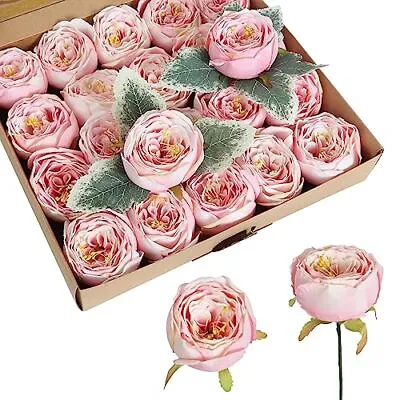 Pink Roses 20pcs Pink Flowers Artificial For Decoration Austin Artificial Ros... • $35.63