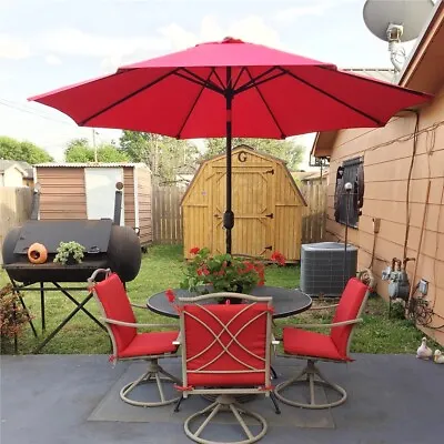 Garden Parasol Umbrella Patio Umbrella Brolly Beach Sun Umbrella 2.3M/2.7M/3.3M • £43.99