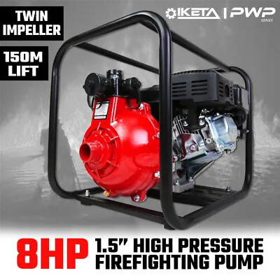 1.5  Petrol High Pressure Water Pump 8HP Fire Fighting Twin Impeller Irrigation • $322.15