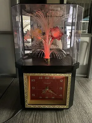 Vintage Telesonic Fiber Optic Flower Rotating Light Motion Clock • $62.99