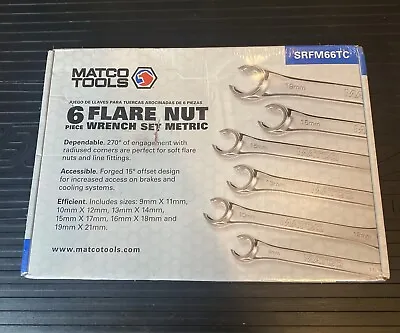 ✅ New Matco Tools 6 Piece Flare Nut Wrench Set Metric #SRFM66TC In Tray SEALED! • $89.95