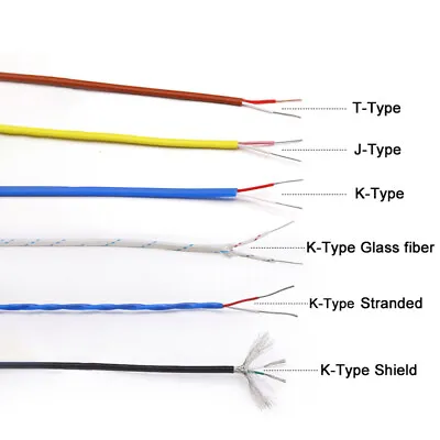 Precision Type J / T / K Thermocouple Wire Cable PTFE 2 Core Compensation Wires • $8.58