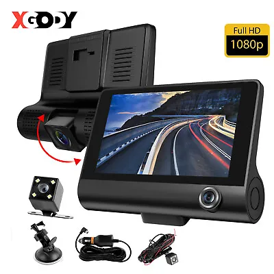 $39.19 • Buy XGODY For Uber Car Dash Cam Video Recorder 1080P Front Rear Cabin Night Vision