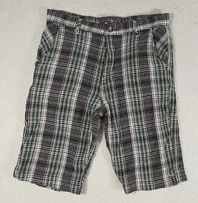 Reef Shorts Mens 32 Green Plaid Soft Chino Activewear Casual Preppy • $25