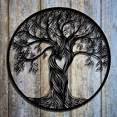 Tree Of Life Metal Hanging Wall Art Rustic Sculpture Garden Inspirational Decor • £18.47