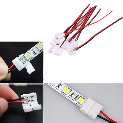 $5.59 • Buy 10x Led Strip Light Connector Smd 3528 2835 Single 2 Wire 8mm Pcb Board Adapter