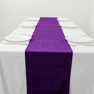 PURPLE 12x107  Premium Velvet Table Runner Wedding Party Linens Decorations • $4.37