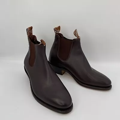 RM Williams Adelaide Boots Womens AU 6 E Chestnut Yearling Cuban Heel • $350