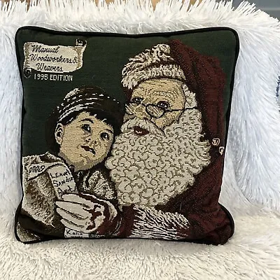 Visit With Santa Pillow By Manual Woodworkers And Weavers 1995 Edition Christmas • $8.50