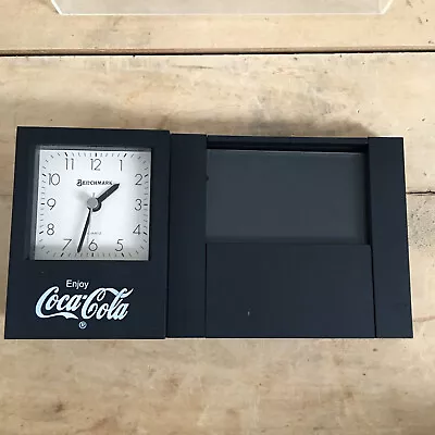 Vintage Benchmark Black Plastic Picture Clock Coca Cola Works Desk Display • $42.33