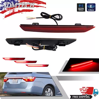 For 11-17 Honda Odyssey Red Rear Bumper Tail Brake Lamp W/Sequential Turn Signal • $31.19