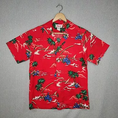 Vintage Magnum PI Hukilou Fashions Mens Hawaiian Aloha Shirt Tropical Floral USA • $19.99