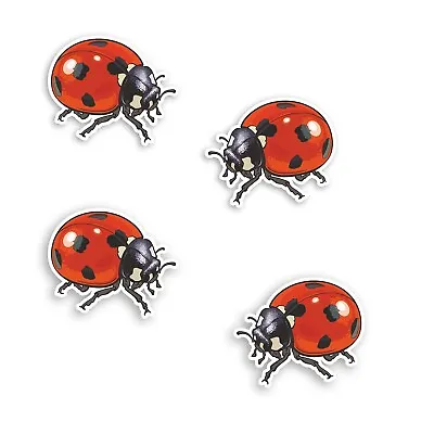 4 X 5cm Red Ladybird Vinyl Stickers - Ladybug Insect Fun Laptop Sticker #34980 • £3.99