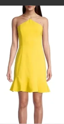 Aidan Mattox Dress/new With Tag/size 0/retail$175/lined/halter /golden Rod • $49.99