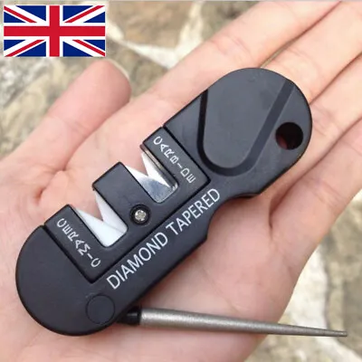 £4.91 • Buy Outdoor Pocket Folding Knife Sharpener Ceramic Carbide Diamond Tapered Tools NEW