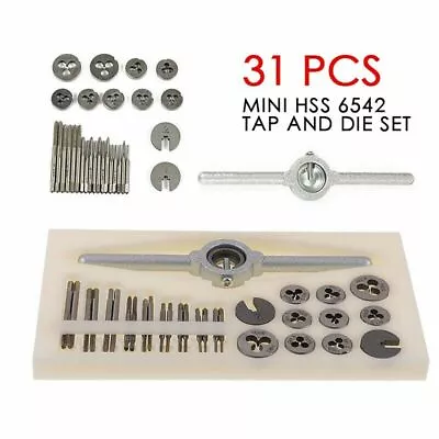 31Pcs Metric HSS 6542 Tap And Die Set M1 M1.1 M1.2 M1.4 M1.6 M1.8 M2 M2.2 M2.5 • $27.38