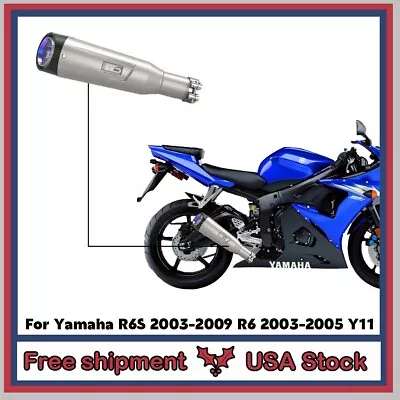 Slip On Exhaust Muffler Mid Pipes For Yamaha R6S 2003-2009 R6 2003-2005 Y11 • $139.02