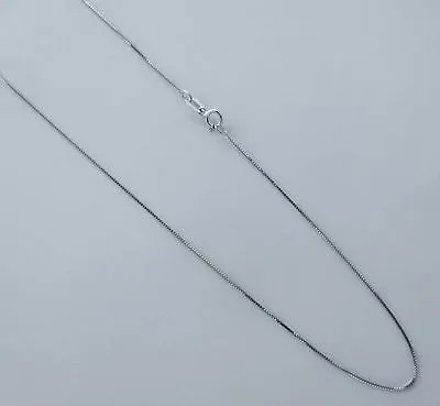 Real 14k White Gold 0.8mm Box Chain. Italian Thin New Necklace. 1618202224  • $99.99