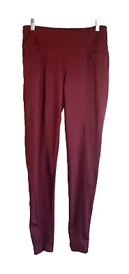 Earth Yoga M Pants Leggings Burgundy Work Out Recycled Plastic Bottles & Spandex • $14.95