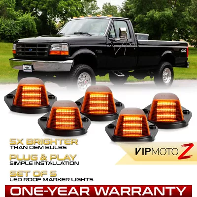 5PC LED Amber Roof Cab Clearance Running Lights For 84-1996 Ford F150 F250 F350 • $32.95