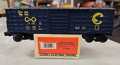 LIONEL O Ga. #6-15002 BLUE CHESAPEAKE & OHIO WAFFLE SIDED BOXCAR C&O. LN (14C) • $16.95