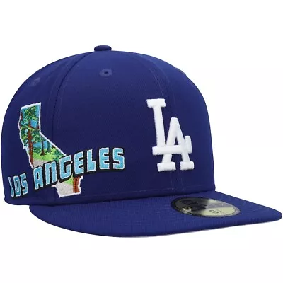 New Era LA Dodgers Stateview 59FIFTY Fitted Cap Size 7 1/4 Blue California • $34.99