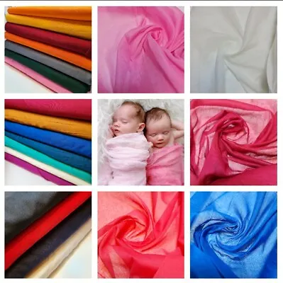 100% Cotton Voile MulMul Material Cheesecloth Baby Swaddle Wrap Fabric 44  • £5.80