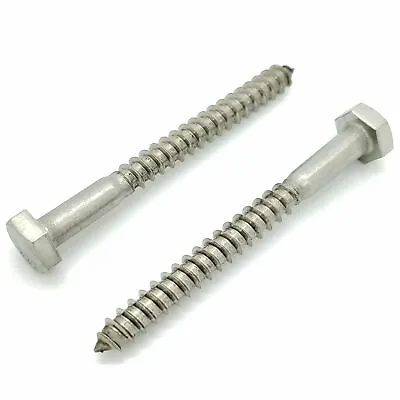 20 Qty 1/4  X 2-1/2  304 Stainless Steel Hex Lag Bolt Screws (BCP1168) • $12.75