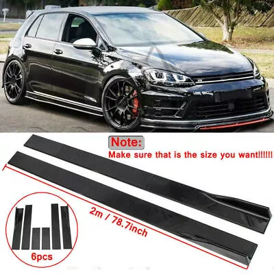 $43.98 • Buy 78.7'' Gloss Black Car Side Skirt Panel Lip For VW For Golf MK6 MK7 GTI Jetta