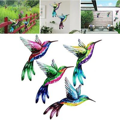 £9.79 • Buy Metal Birds Wall Art Sculpture Outdoor Hanging Ornament Garden Yard Home Decor