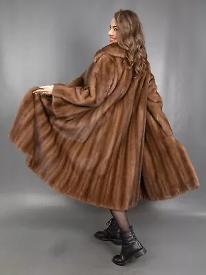 3663 Gorgeous Real Mink Coat Luxury Fur Swinger Very Long Beautiful Look Size M • $1