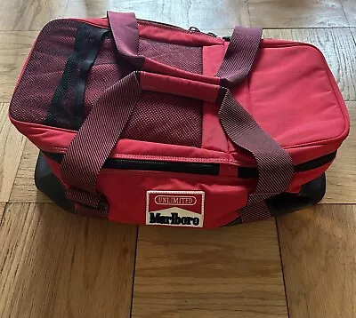 Vintage 90s Marlboro Unlimited Insulated Cooler Bag Red Logo Patch 20x12x10 • $50