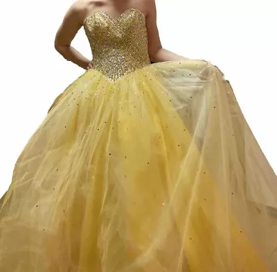 NWT🔥 MORILEE Sz 6 Paparazzi Dress Yellow Prom Ballroom Formal Quinceanera *read • $19.99