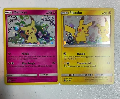 Pokemon Pikachu And Mimikyu Sm162 Sm163 Holo Foil Promo POKEMON • $19.99