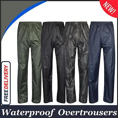 Mens Womens Waterproof Over Trouser Walking Fishing Rain Trousers • £12.75