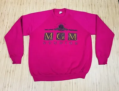 Vintage 80’s 90’s Barbie Pink MGM Studios Metro Goldwyn Mayer Sweatshirt Stained • $29.99