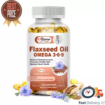 Flaxseed Oil Omega 3-6-9 120 Softgels Support Heart HealthCholesterol Levels • $21.95